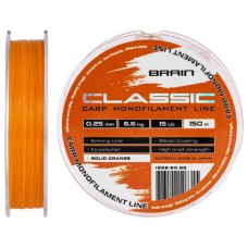 Волосінь Brain Classic Carp Line (solid orange) 150m 0.25mm 15lb 6.6kg (1858.80.85)
