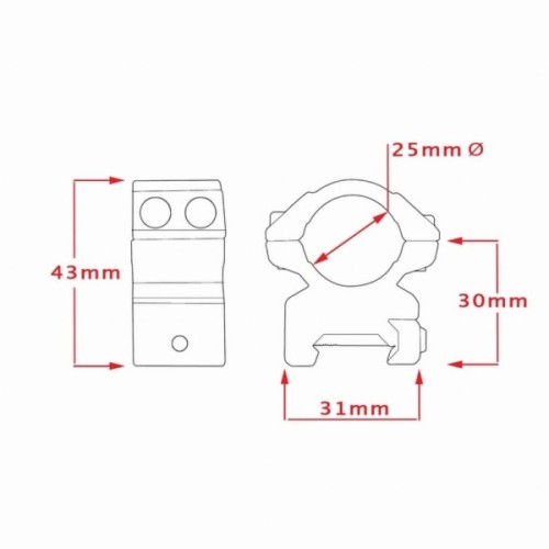 Кріплення для прицілу Hawke Matchmount 1" Weaver Med (921183)