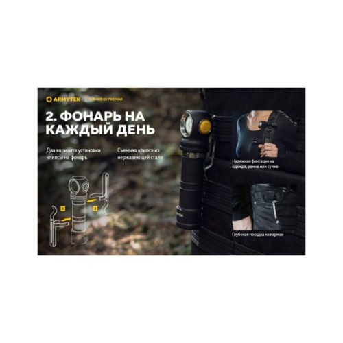 Ліхтар Armytek Wizard C2 Pro Max Magnet USB Warm (F06701W)