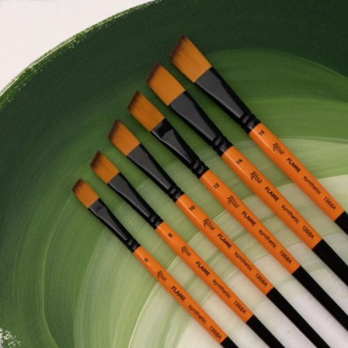 Пензлик для малювання Rosa Синтетика кутова, FLAME 1368А, №1 (4823098534631)