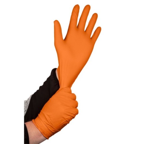 Захисні рукавиці Neo Tools робочі/медичні, перфоровані нітрилові, р.M, 50шт., помаранчевий (97-690-M)