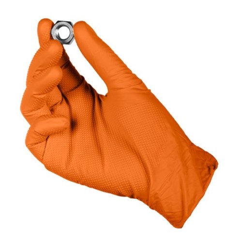 Захисні рукавиці Neo Tools робочі/медичні, перфоровані нітрилові, р.M, 50шт., помаранчевий (97-690-M)