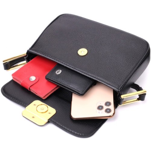 Сумка Vintage З жорстким каркасом з натуральної шкіри Чорна (22391)