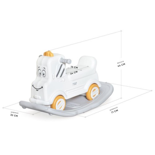 Чудомобіль Mealux Mack - качалка (KD-D121 White)