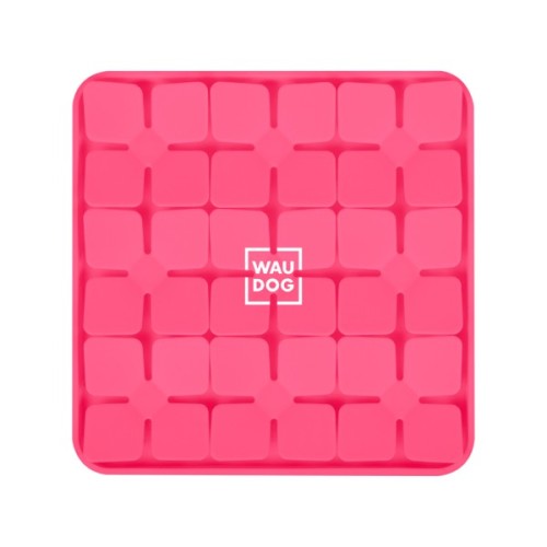Універсальний посуд для тварин WAUDOG Silicone Килимок для пошуку корму 20х20х1.7 см рожевий (23517)