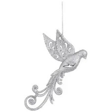 Ялинкова іграшка House Of Seasons Пташка срібна 9 х 2 х 16 см (8718861799439)