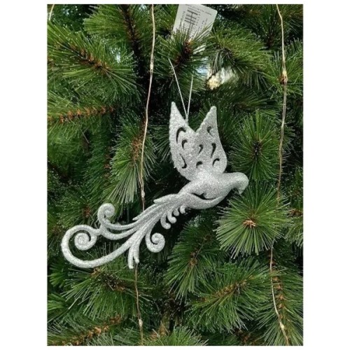 Ялинкова іграшка House Of Seasons Пташка срібна 9 х 2 х 16 см (8718861799439)