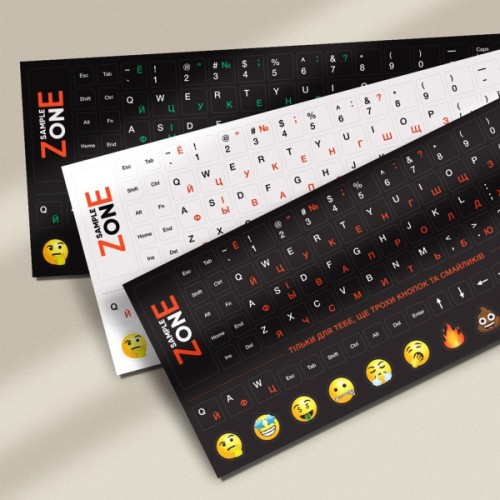 Наклейка на клавіатуру SampleZone прозора, помаранчевий (SZ-N-R)
