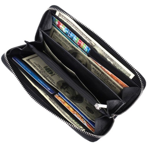 Гаманець ST Leather Унісекс З натуральної шкіри Чорний (22697)