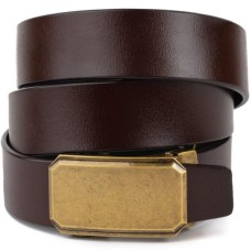 Ремінь Vintage Чоловічий з латунною пряжкою Коричневий (20276)