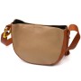 Сумка Vintage Напівкругла крос-боді з натуральної шкіри Бежева (22092)