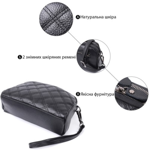 Сумка Vintage З натуральної шкіри Чорна (22807)