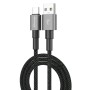 Дата кабель USB 2.0 AM to USB-C 1.0m 3A nylon black Grand-X (PC-08B)