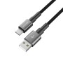 Дата кабель USB 2.0 AM to USB-C 1.0m 3A nylon black Grand-X (PC-08B)