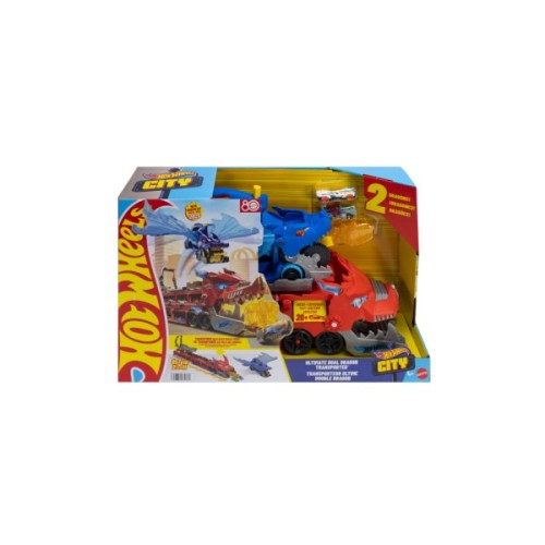 Автотрек Hot Wheels City Транспортер-трансформер Два дракони (JBM72)