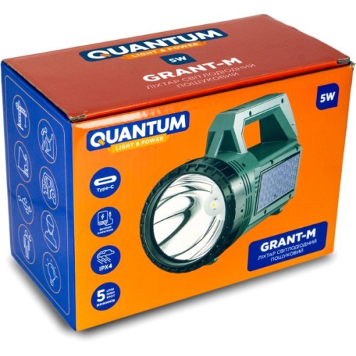 Ліхтар Quantum QM-FL1052 GRANT-M 5W LED Type-C/Solar/Power Bank (QM-FL1052)