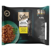 Вологий корм для кішок Sheba асорті з м'яса птиці в соусі 4х85 г (4770608257408/4770608264819)