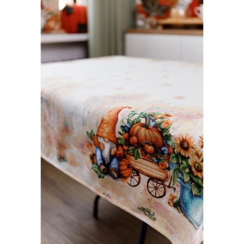 Скатертина Прованс гобеленова Гарбузові гноми 135х300 (036248)