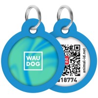 Адресник для тварин WAUDOG Smart ID з QR паспортом "Градієнт блакитний", коло 25 мм (225-4036)