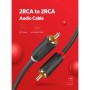 Кабель мультимедійний 2xRCA M to 2xRCA M 1.0m AV104 black Ugreen (30747)