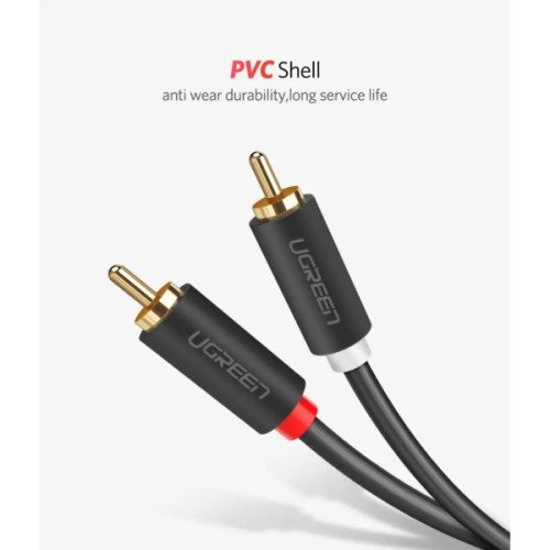 Кабель мультимедійний 2xRCA M to 2xRCA M 1.0m AV104 black Ugreen (30747)