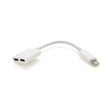 Перехідник Lightning M to 2xLightning F 0.05m white Voltronic (J008/2L)