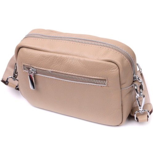 Сумка Vintage З натуральної м'якої шкіри Бежева (22437)