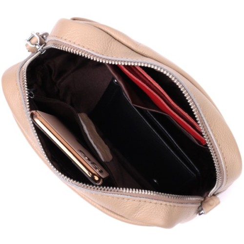 Сумка Vintage З натуральної м'якої шкіри Бежева (22437)