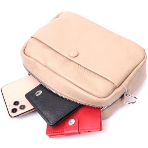 Сумка Vintage З натуральної м'якої шкіри Бежева (22437)