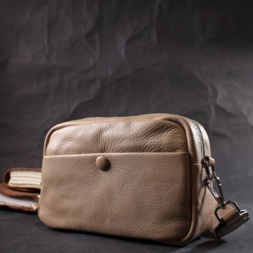 Сумка Vintage З натуральної м'якої шкіри Бежева (22437)