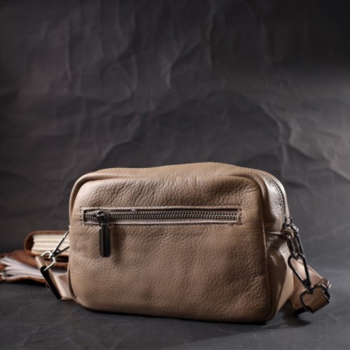 Сумка Vintage З натуральної м'якої шкіри Бежева (22437)