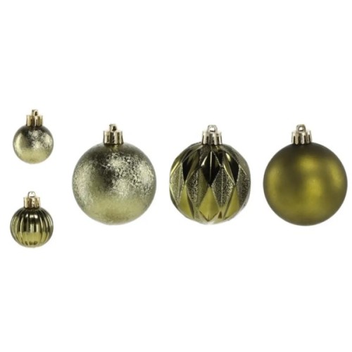 Ялинкова іграшка Chomik пластикові кульки компл. 44 шт, 3/6см, зелені (5900779877726_2)