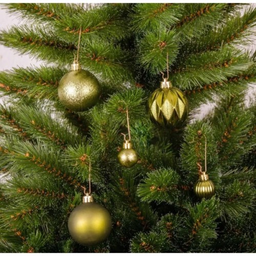 Ялинкова іграшка Chomik пластикові кульки компл. 44 шт, 3/6см, зелені (5900779877726_2)