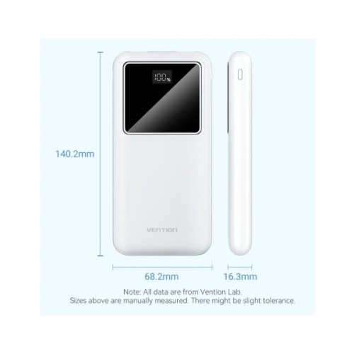 Батарея універсальна Vention 10000 mAh 22.5W Black LED Display Type (FHKB0)