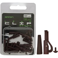 Безпечна кліпса Brain Lead Clip With Stopper 34mm Brown (10 шт/уп) SGXA-90472 (1858.24.98)
