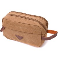 Сумка Vintage На два відділення з текстилю Коричнева (22235)