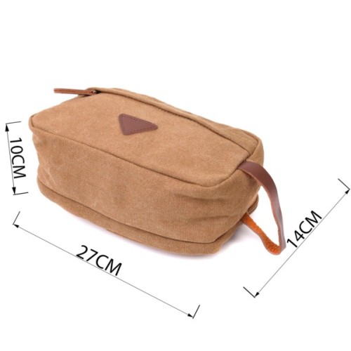 Сумка Vintage На два відділення з текстилю Коричнева (22235)