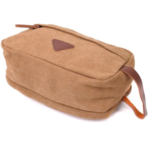 Сумка Vintage На два відділення з текстилю Коричнева (22235)