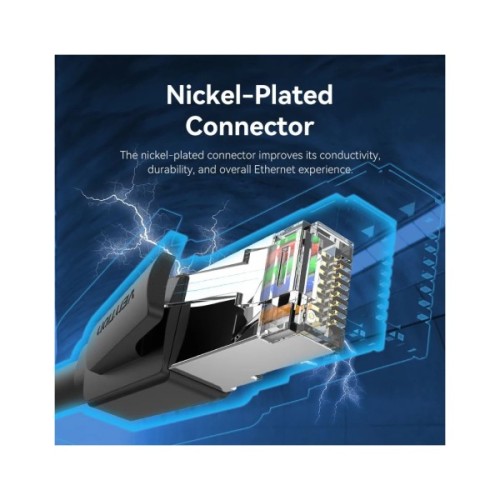 Патч-корд 5м, S/FTP cat 8 RJ-45 black Vention (IKKBJ)