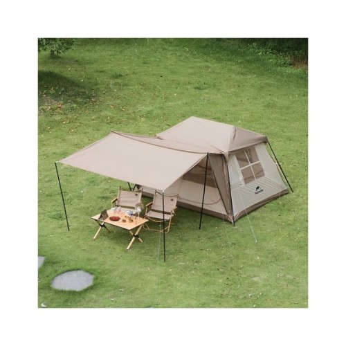 Намет Naturehike з навісом Village CNK2300ZP022 коричневий великий (6976023920189)