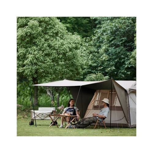 Намет Naturehike з навісом Village CNK2300ZP022 коричневий великий (6976023920189)