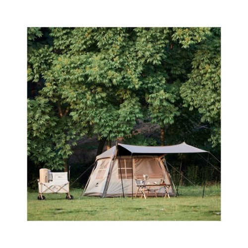 Намет Naturehike з навісом Village CNK2300ZP022 коричневий великий (6976023920189)