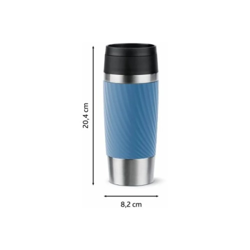 Термокружка Tefal Travel Mug Classic Twist, 360мл, нержавіюча сталь, блакитний (N2024510)