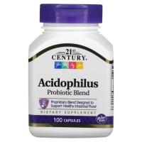 Пробіотики 21st Century Суміш пробіотиків, Acidophilus, 100 капсул (CEN-21339)