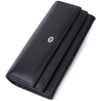 Гаманець ST Leather З натуральної шкіри Чорний (22696)