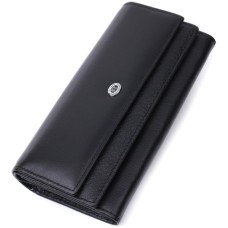 Гаманець ST Leather З натуральної шкіри Чорний (22696)