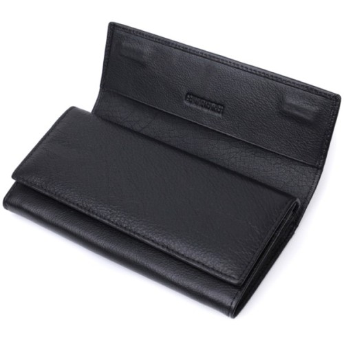 Гаманець ST Leather З натуральної шкіри Чорний (22696)