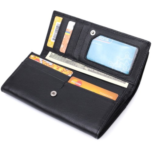 Гаманець ST Leather З натуральної шкіри Чорний (22696)