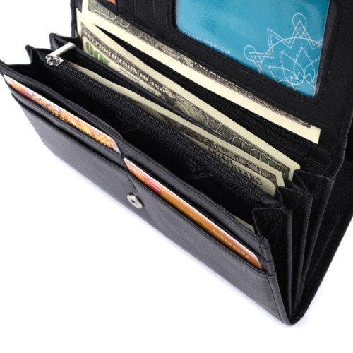 Гаманець ST Leather З натуральної шкіри Чорний (22696)