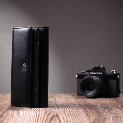 Гаманець ST Leather З натуральної шкіри Чорний (22696)